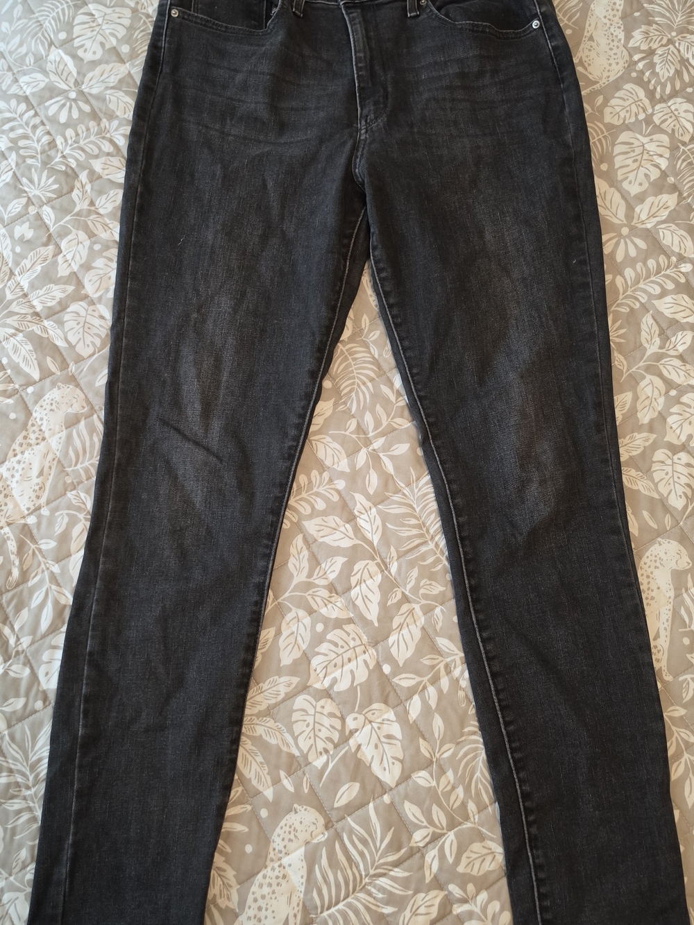 Levi's 721 High Rise Skinny Jeans Size 31 Washed Black Dark Charcoal Denim